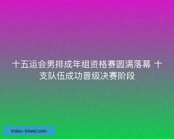 十五运会男排成年组资格赛圆满落幕 十支队伍成功晋级决赛阶段
